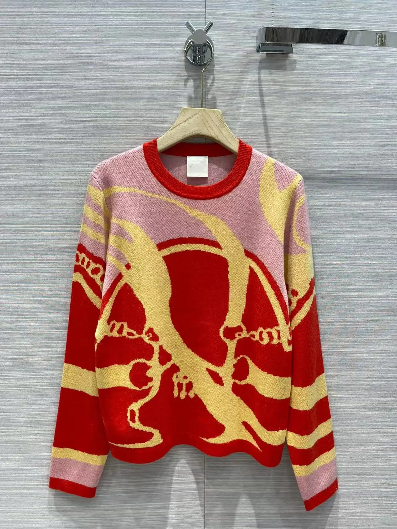 

High Quality Runway Design Sweater Women 2022 Summer Knitted Jacquard Femme Pullover Wool Sweater