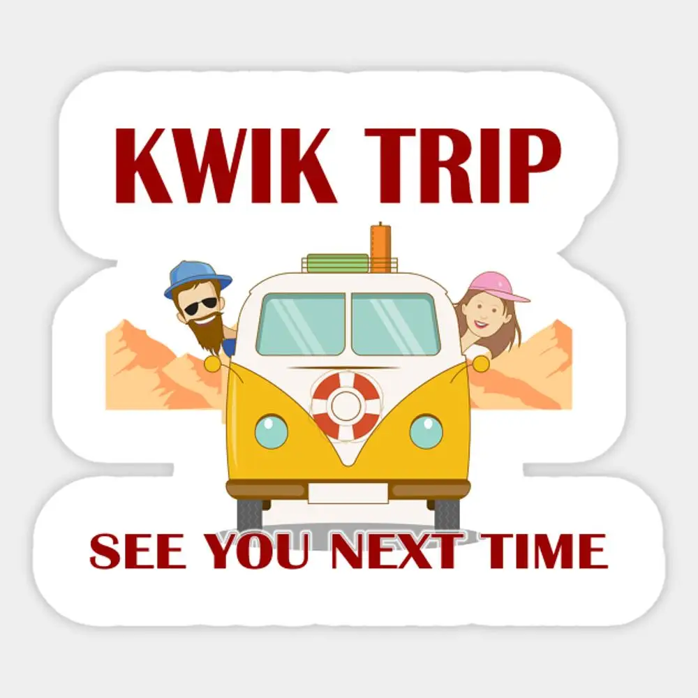 

Kwik Trip Sticker for Laptop Decor Bedroom Car Cute Cartoon Art Fashionable Public Suitcase