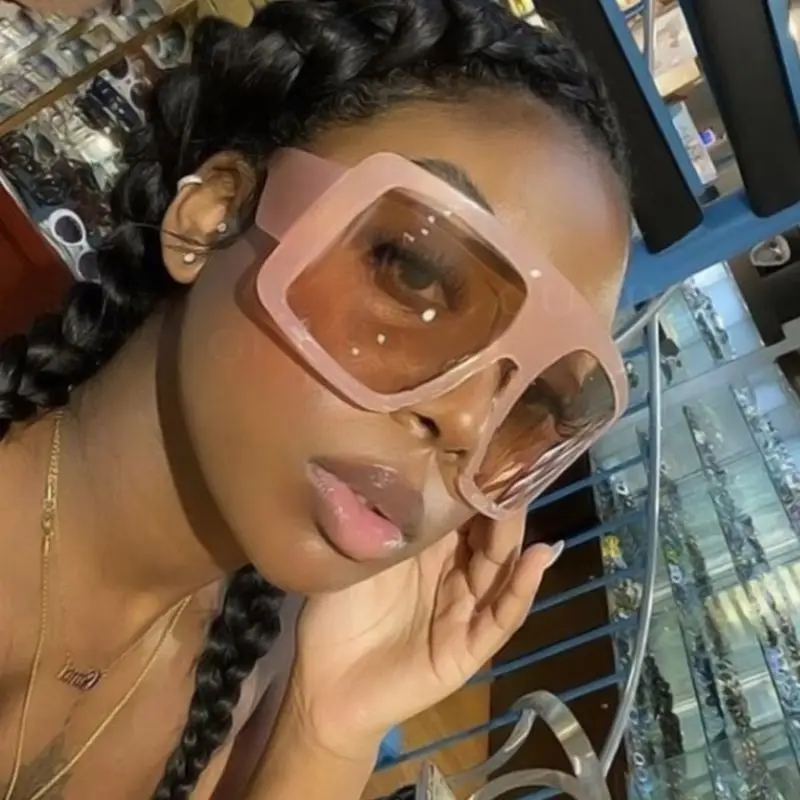 

2021 Newest Design Big Frame Oversized Sunglasses Women Luxury Brand Large Flat Top Sun Glasses Trendy Square Gradient Shades
