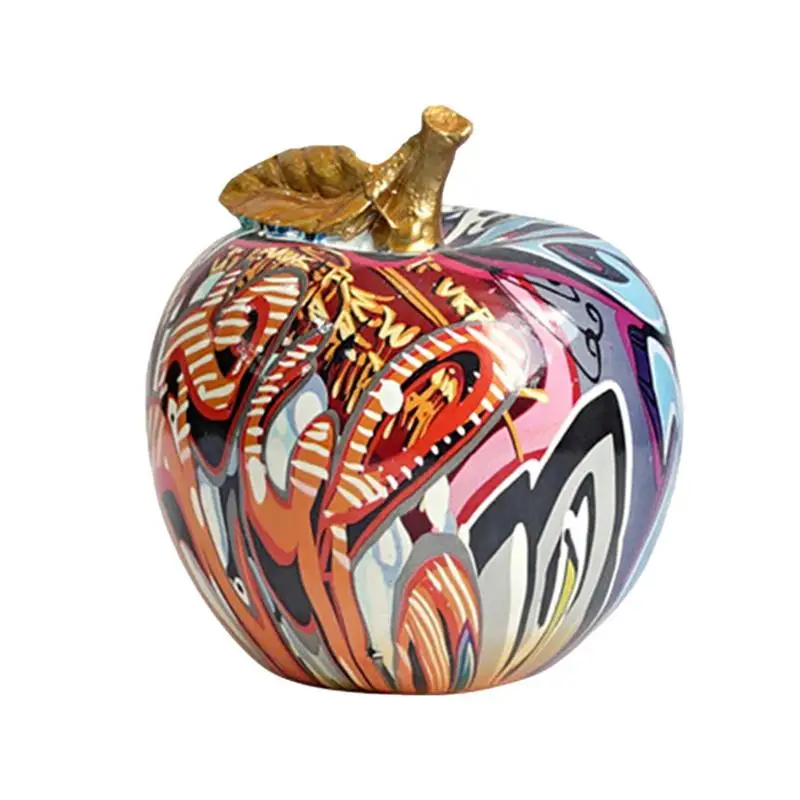 

Colorful Fruit Figurines Colorful Graffiti Statues Reusable And Collectable Resin Graffiti Fruit Art Statue Figurines For