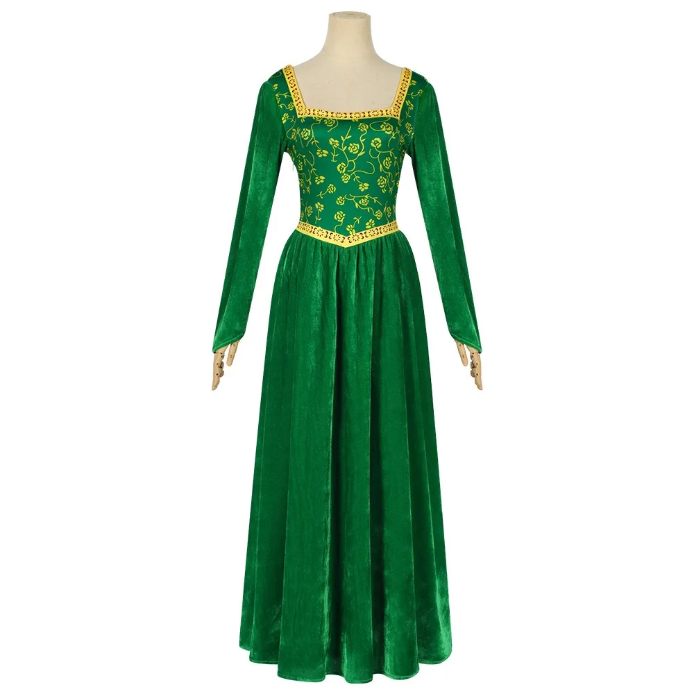 Зеленый Cos Monster Alien Princess Fiona Косплей Огра Костюм Хэллоуин Карнавальные наряды для