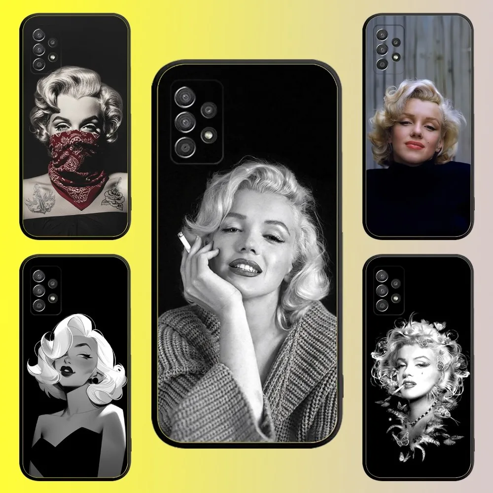 80S M-Marilyn M-Monroe Retro Phone Case For Samsung Galaxy A13 A21s A22 A31 A32 A52 A53 A71 A80 A91 Soft Black Shell