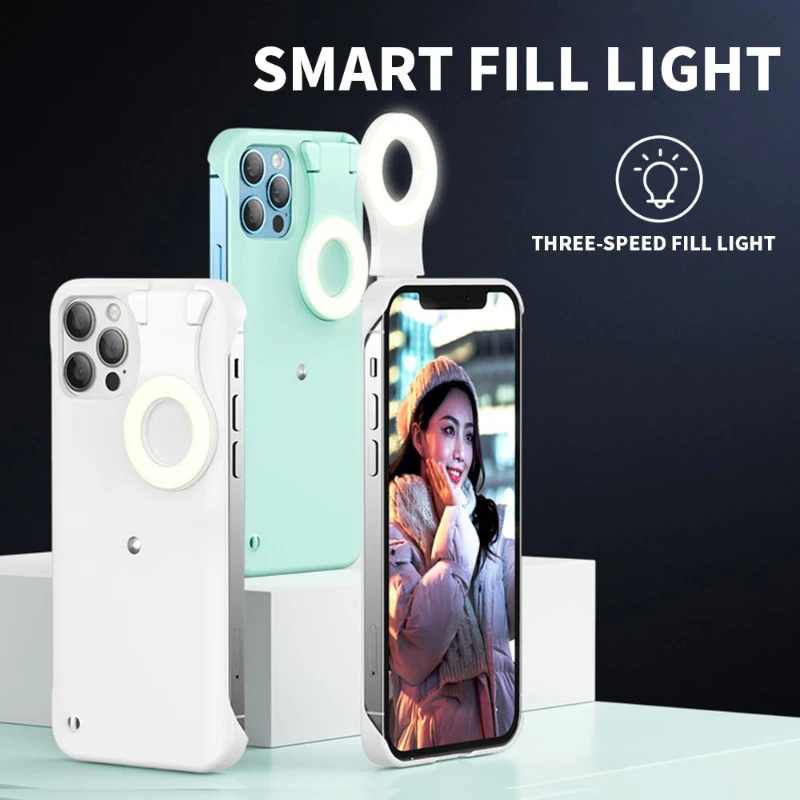 

Умные чехлы для телефонов iPhone 11 12 Pro Max XS XR, чехол со светодиодной подсветкой для селфи, Кольцевая вспышка, полуоблегающий чехол