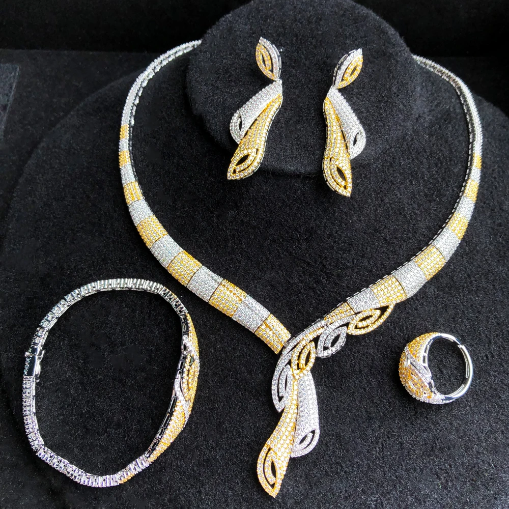 GODKI лист амулеты 4 шт роскошный нигерийский набор украшений для женщин Свадебные