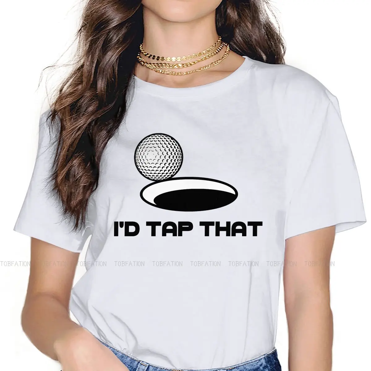 

I'd Tap Hipster TShirts Golf Girl Pure Cotton 4XL T Shirt Round Neck Oversized