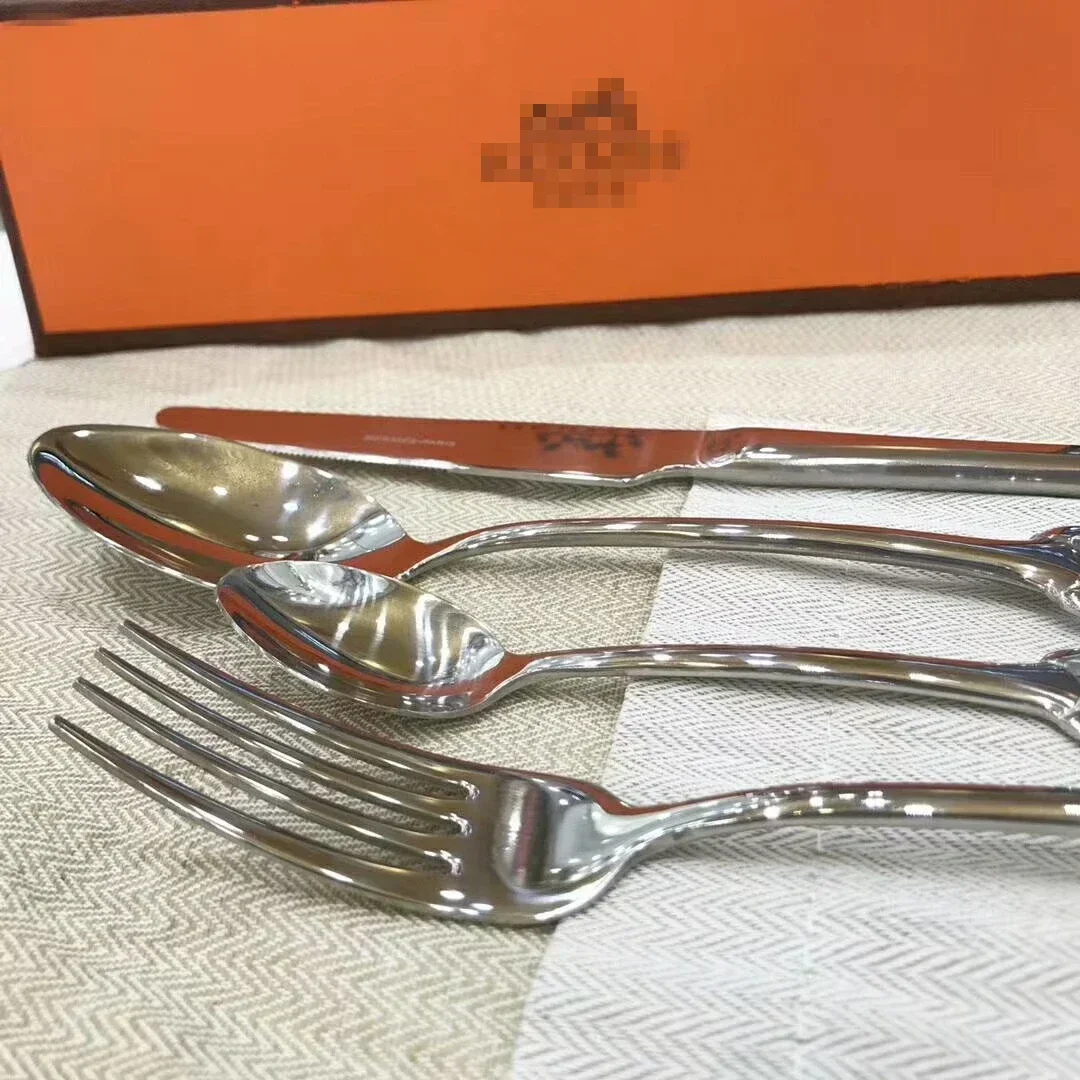 Новый роскошный H-вилка ложка нож набор из 4 предметов с коробкой посуда