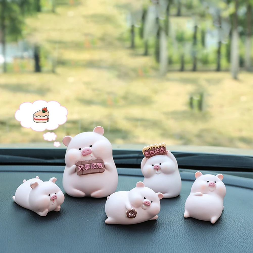 

1pc Cute Cartoon Pig Car Decoration Car Center Console Interior Dashboard Accessories Car Ornaments Gifts