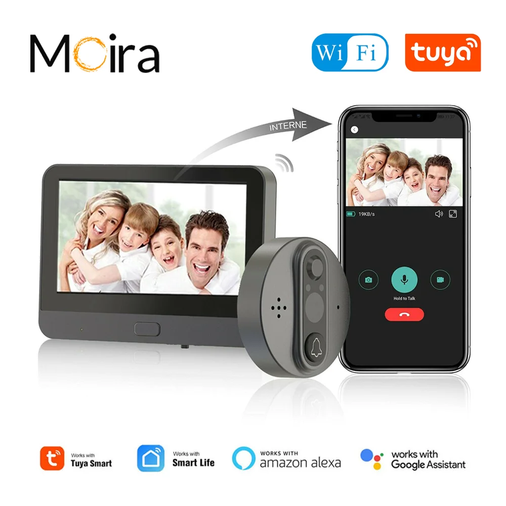 Tuya WiFi Video Doorbell 1080P Wireless Camera Video Intercom 4.3