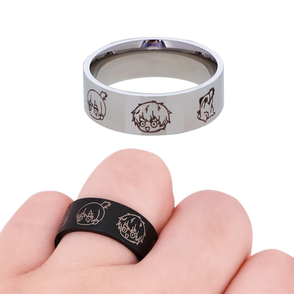 

Anime Chainsaw Man Rings Cute Pochita Stainless Steel Rings For Men Teens Cosplay Anime Pendant Prop Gift For Women Girls Ring