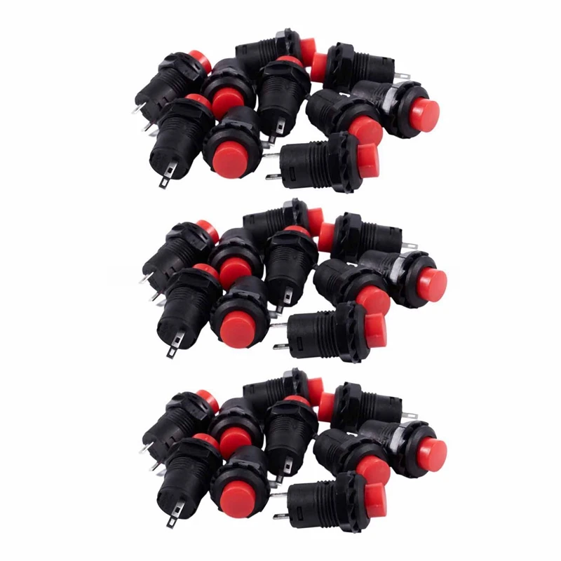 

30 X с мгновенной круглой панелью крепления SPST 2-контактный кнопочный переключатель