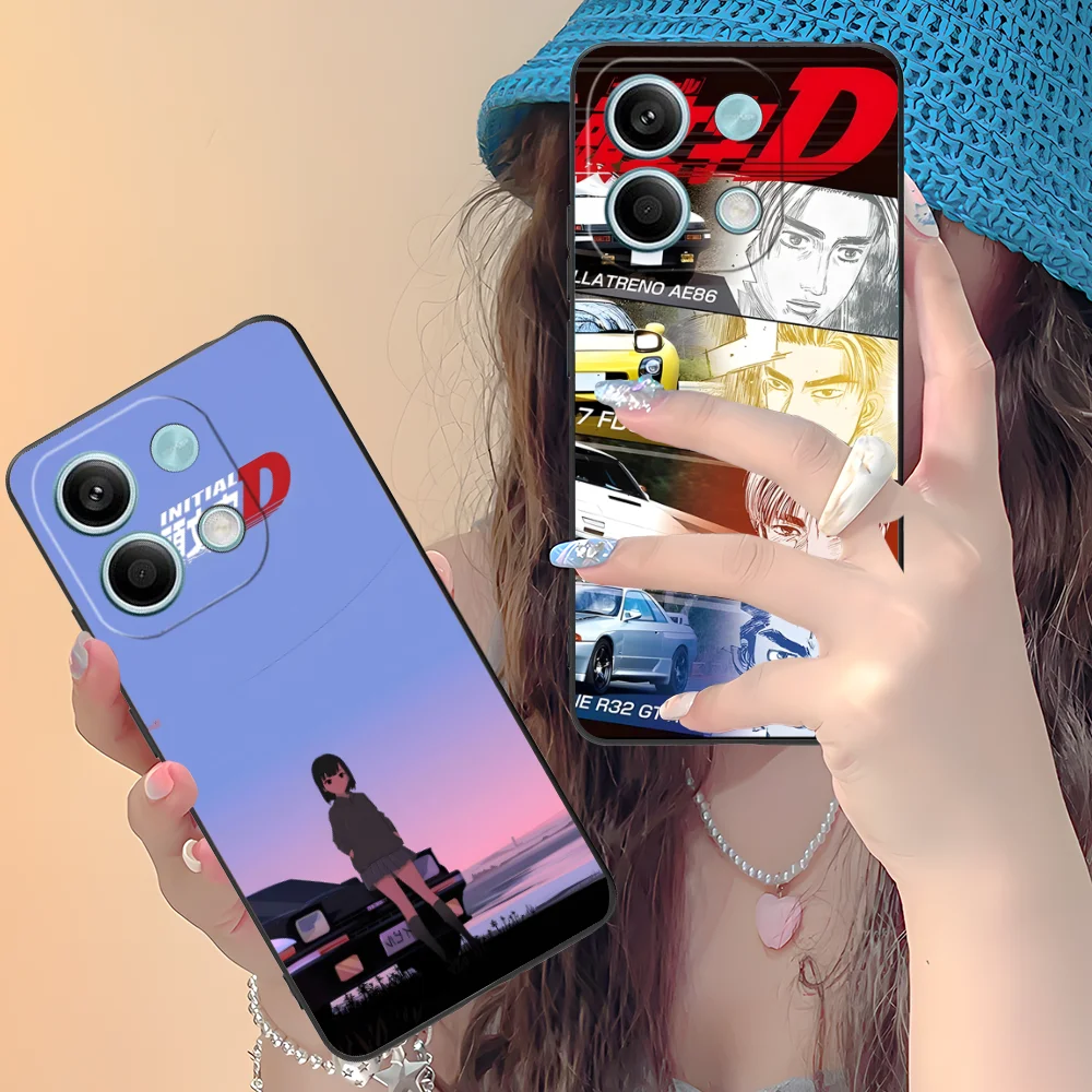 Чехол для телефона Initial D Takumi Xiaomi Redmi Note 13 12 11 10 9 8 7 6 S A Pro Lite Plus 5G черный чехол