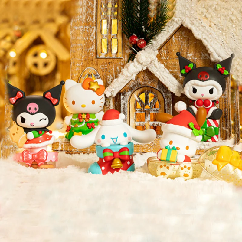 

Sanrio Рождественская елка, Подарочная серия, искусственная игрушка, милая аниме фигурка, загадочная коробка, модель сюрприза, подарок на день рождения и Рождество