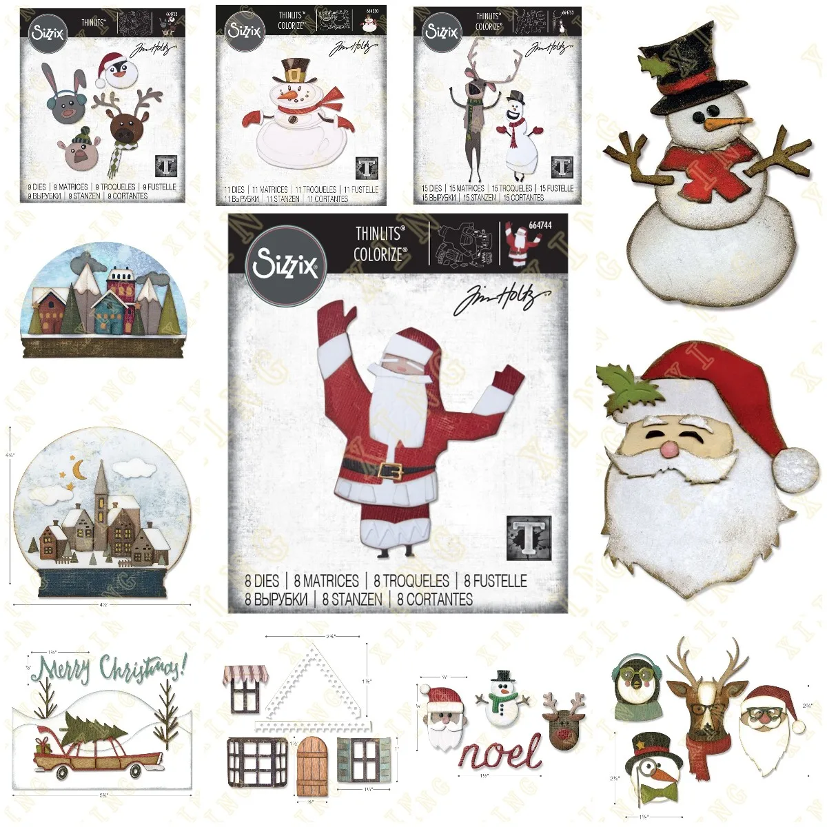 

Christmas Santa Snowman Snowglobe Metal Cutting Dies Scrapbook Diary Decoration Embossing Template Diy Greeting Card Handmade
