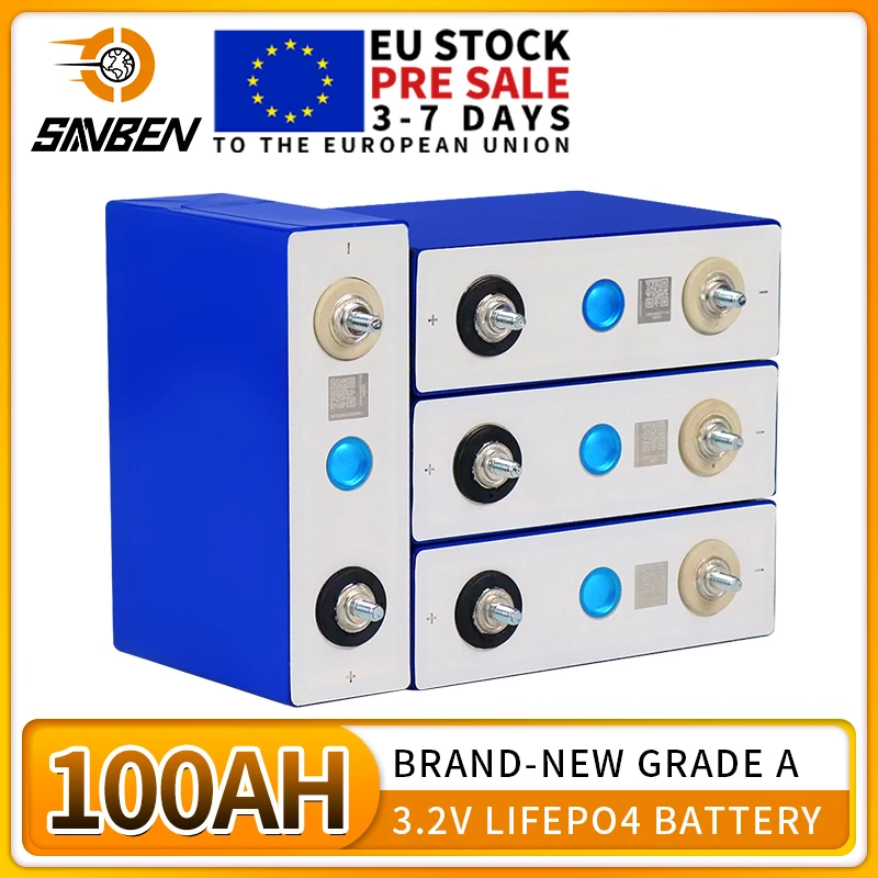 

Lifepo4 Battery 3.2V 100Ah Brand New Grade A 110Ah 8/16/32pcs Rechargeable Battery Pack for DIY 12V 24V 48V RV Yacht Home Boat