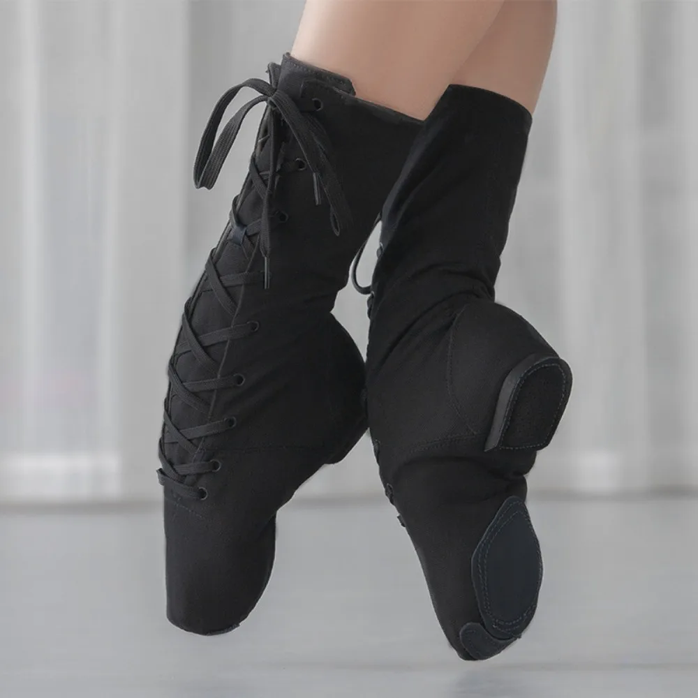 Женские парусиновые Джазовые ботинки танцевальная обувь детская для