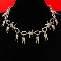 thorns tooth necklace ins with the same design collarbone chain european and american hipster punk hip hop necklace wholesale
