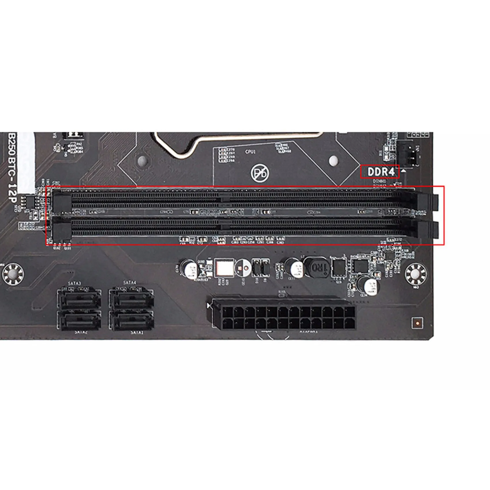 BTC-B250 Mining Motherboard Supports 12 GPU LGA1151 +G4400 CPU+DDR4 4G 2666MHZ Memory Stick + Black Fan |