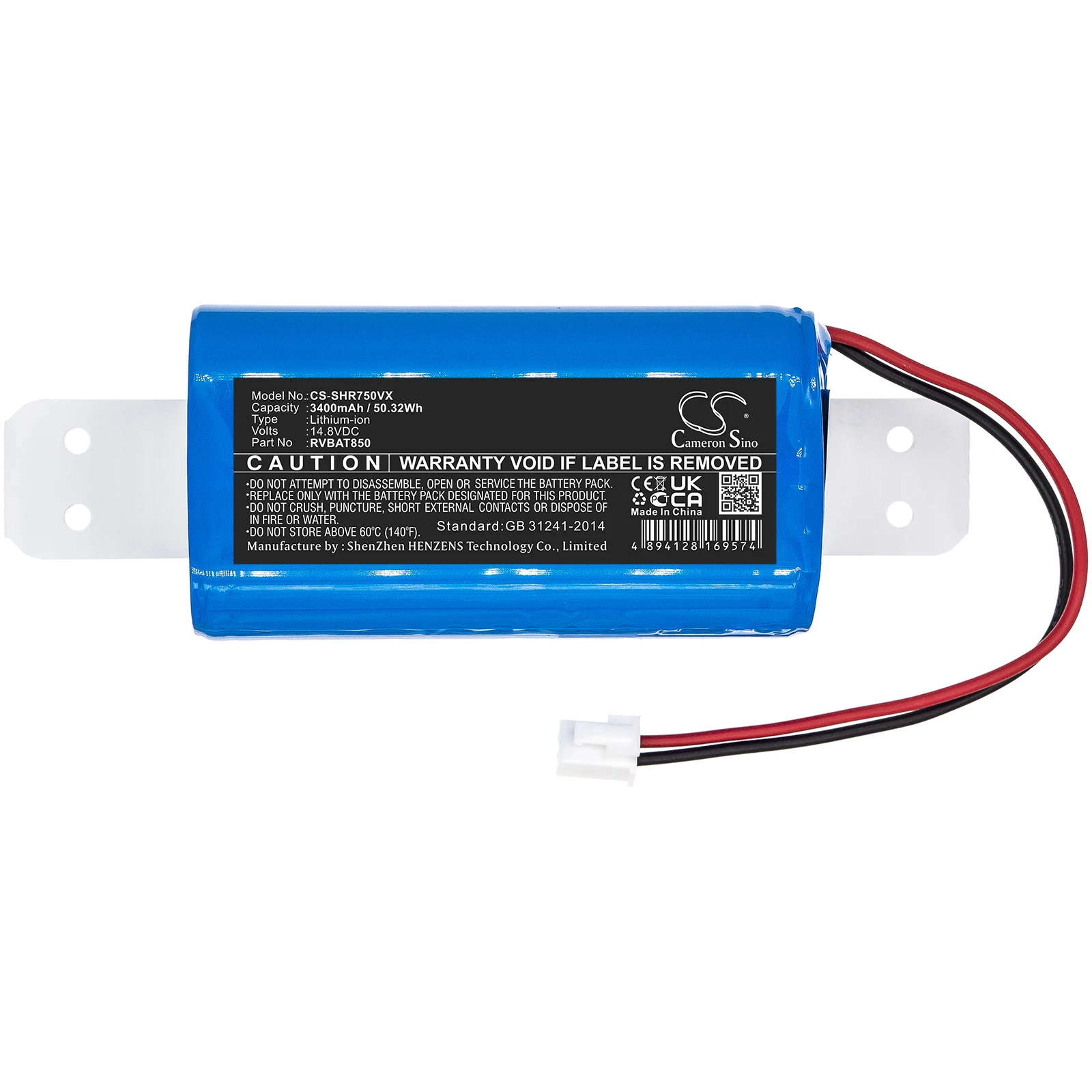 

Cameron Sino 3400mAh Battery for Shark ION Robot Vacuum R71 R72 R75 R76 R85 S86 S87 R87 RV761 RV1000 RV1001 RV2001, IQ R101