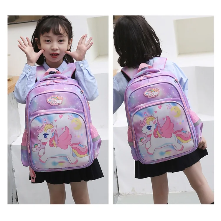 Primary Girls Princess Sweet Pink Unicorn Large Capacity Backpacks New Children Students Cartoon Schoolbags In Kindergarten Hot