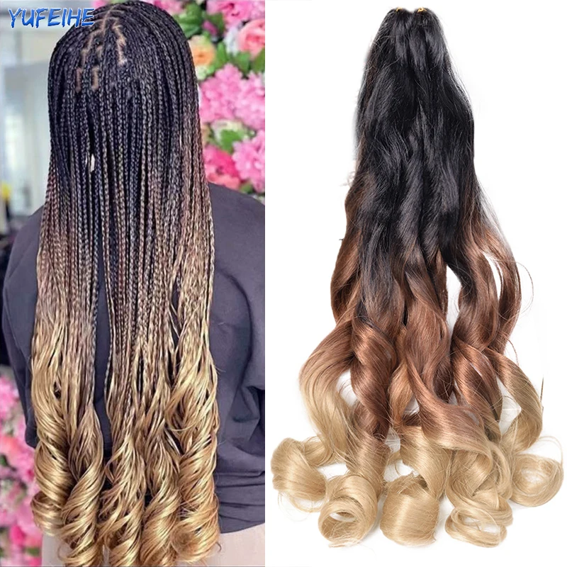 

Французские кудри, плетеные волосы, вязаные крючком, синтетические предварительно растягивающиеся удлинители волос, спиральные вьющиеся черные светлые косички для женщин