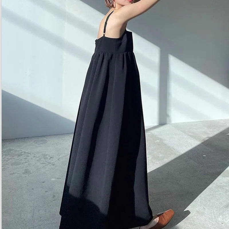 Простое однотонное свободное женское платье в японском стиле дизайнерское