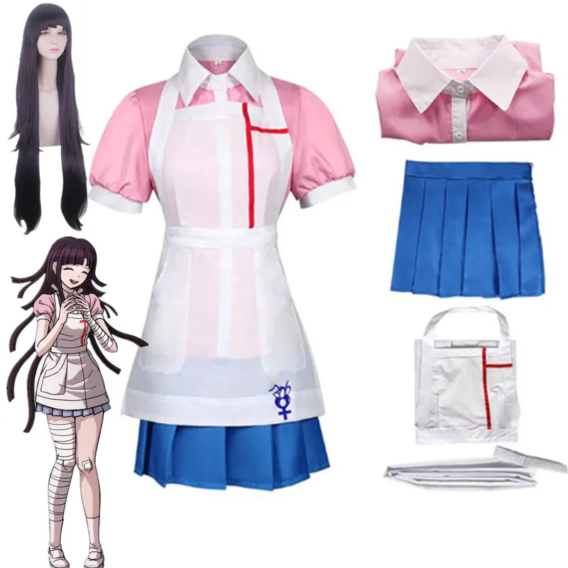 

Danganronpa anime cosplay costumes MIAT Tsuiki women dress maid uniform full set Halloween carnival outfits