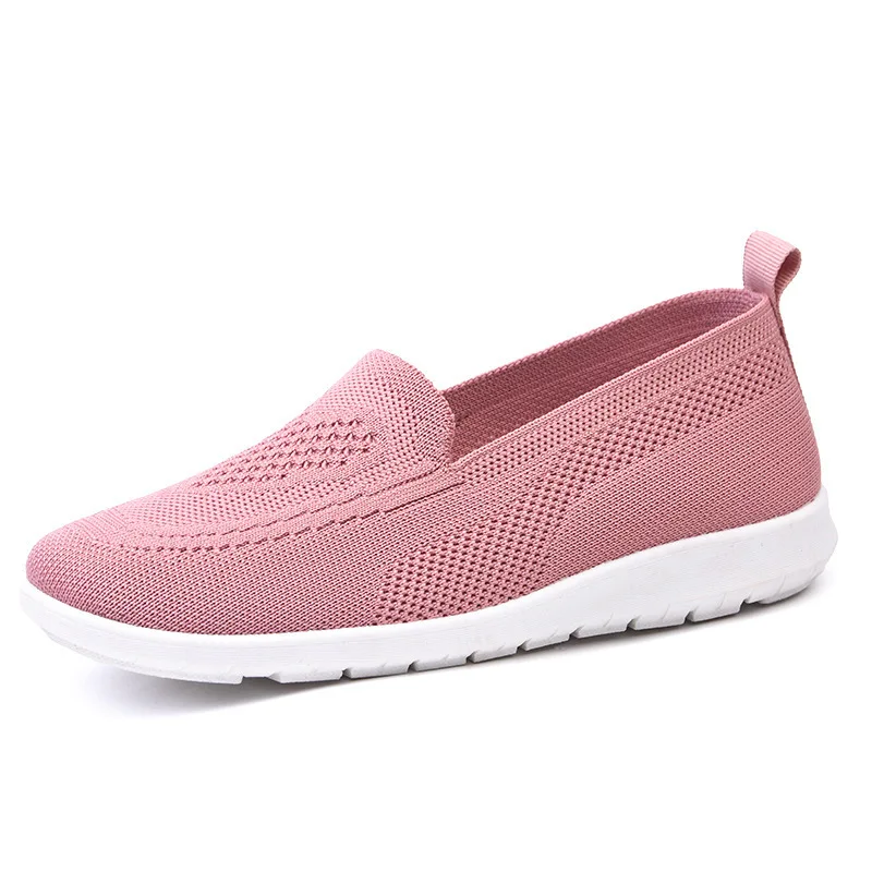 

Women Casual Shoes Light Sneakers Breathable Mesh Summer knitted Vulcanized Shoes Plus Size woman flats Shoes Flying net shoes