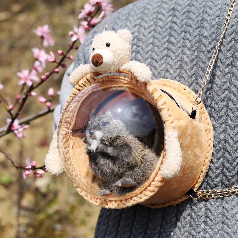 

Cute Small Pet Carrier Hamster Squirrel Guinea Pig Rabbit Bird Traveling Bag For Small Animal Outside Carrying Cage Accessories
