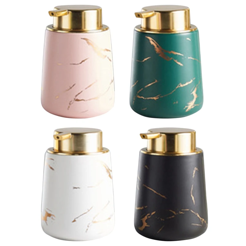 

Imitation Gold Ceramic Lotion Bottle Portable Soap Dispenser Shampoo Bottle Shower Gel Jar Bathroom Supplies