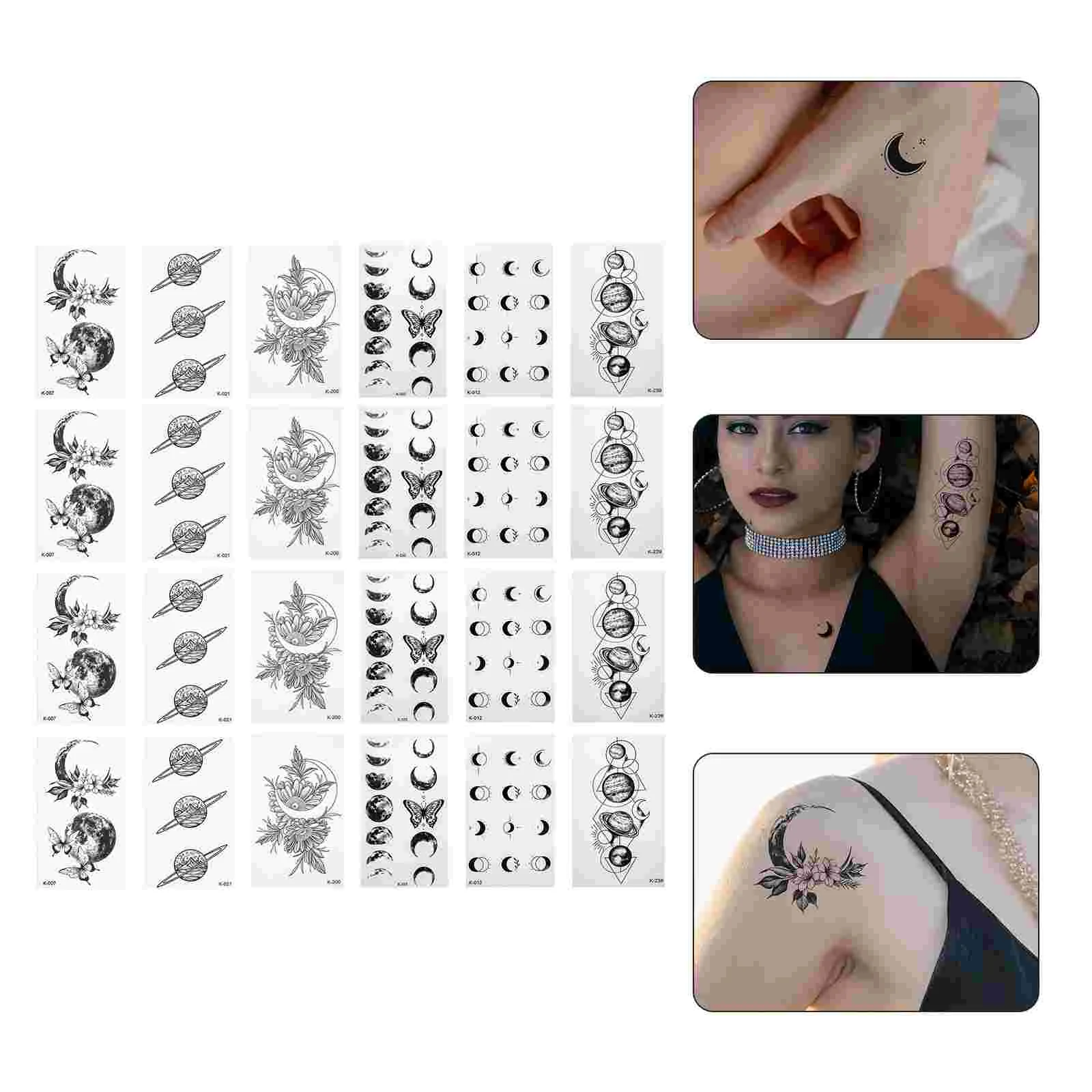 

24 листа необычных наклеек в виде бабочек и Луны