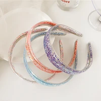 transparent quicksand headbands star sequins hairbands candy color hair hoops bling shiny for women girls hair accessories