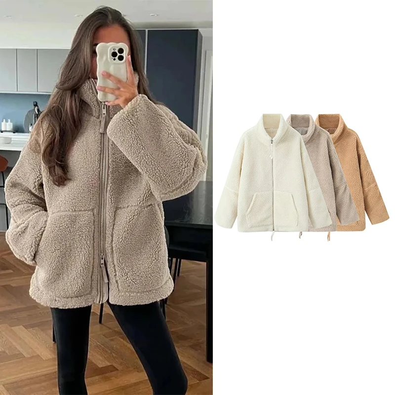 

Женская флисовая куртка на молнии, с длинным рукавом