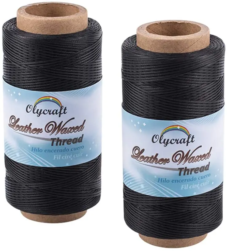 

260m/roll 568 Yards Leather Thread Black 150D/0.8mm Sewing Waxed Thread Stitching Thread Cord for Leather Crafts Book