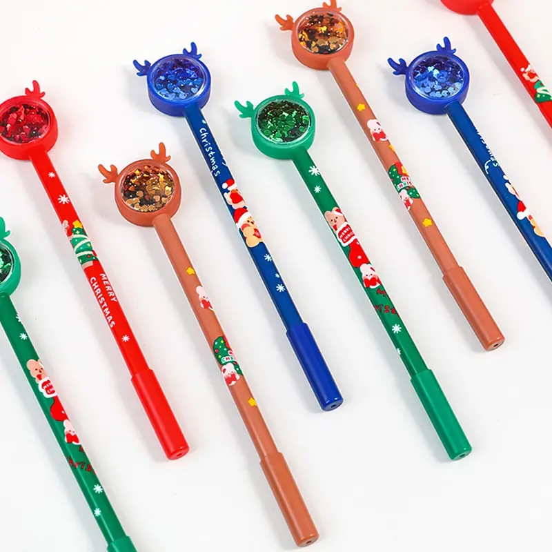 

Christmas Gel Pen 0.5mm Black Ink Creative Santa Claus Cartoon Signature Pen Stationery Student Prizes School Office Stationery