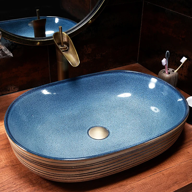 

Europe Style Handmade Countertop Basin Bathroom Sink Ceramic wash basin porcelain ceramic laundry sinks
