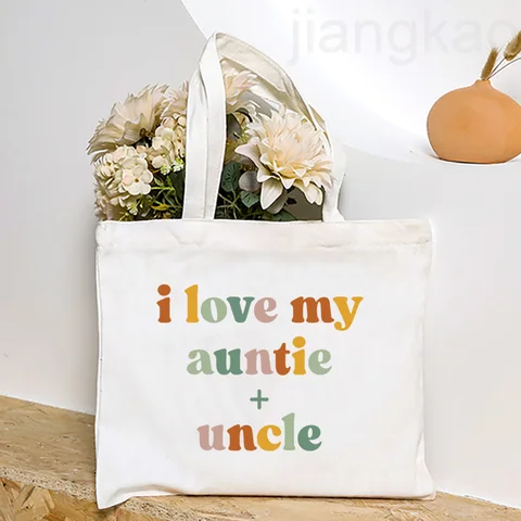 I Love My Aunts Сумка-тоут с радужным принтом Женская сумка на плечо Женская сумка для покупок Женская сумка на день рождения Рождественский подарок для тети