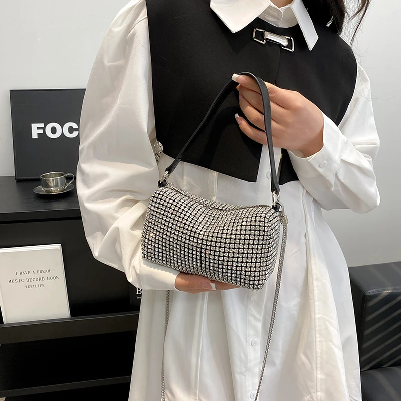 Top Luxury Brand Fashion Rhinestone Women's Bag 2023 New Chain Rhinestone Shoulder Messenger Bag Purses and Handbag Sac Gg Cc