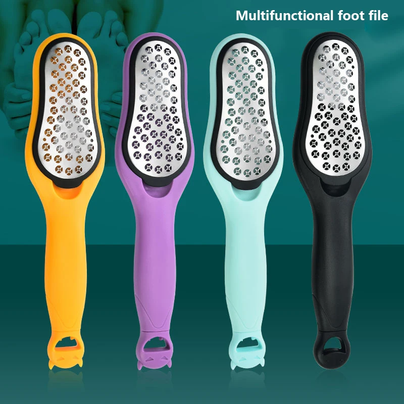 

1Pcs Pedicure Tools Professional Foot Rasp Scrubber With Nail Clipper Double-Sided Dead Skin Remover File For Feet Care Spa Tool