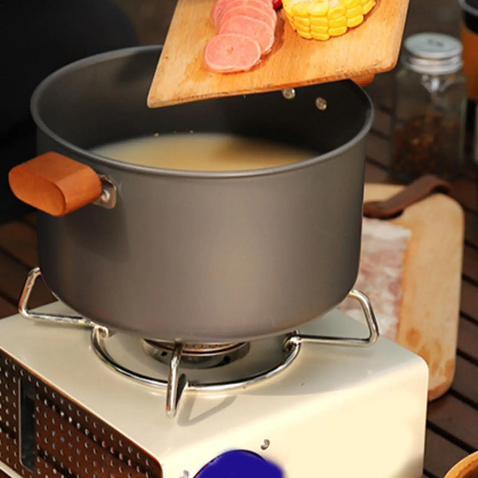 Кемпинговая суповая кастрюля Портативная для пеших прогулок пикника спорта на