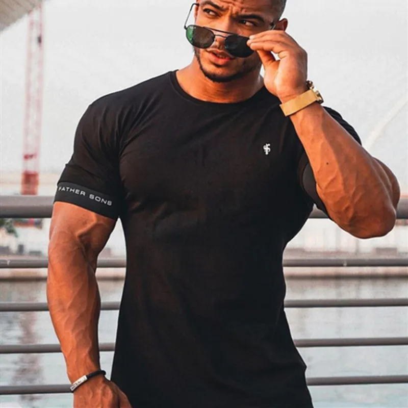 

Shirt Men Short Sleeve Workout Gym T-Shirts Camiseta De Manga Corta Fitness Bodybuilding Running T-Shirt Men Sportswear Tees Top