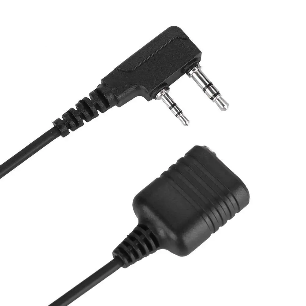 Risenke K Type Walkie Talkie Accessories Cable for Kenwood Baofeng and All K-head Walkie-talkies 2-Pin Handheld Mic Cables