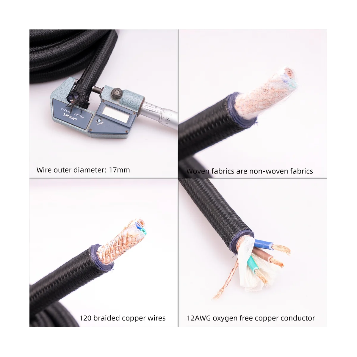 

12AWG Hi-End HiFi Audio Universal AC Power Cable Power Cord for Digital Player Power Amplifier US Plug 2 Meter/6.56Ft