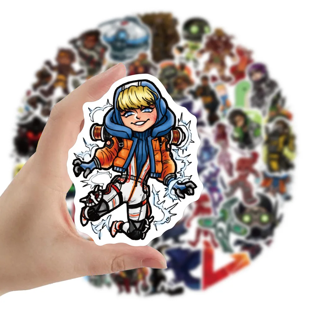 50PCS/Pack Game Apex Legends Stickers Graffiti Decals For Kid Toys Skataboard Suitcase Motorcycler Room Wall Cartoon Mini Paper - купить по