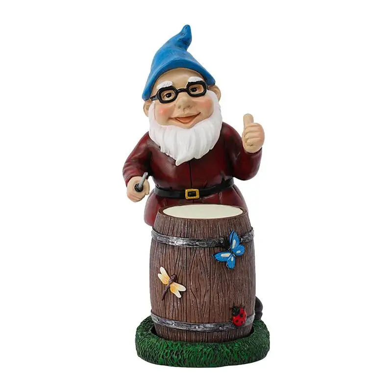 

Funny Gnomes Lighting Garden Gnome Solar Drumming Dwarf Outdoor Decoration For Patio Yard Lawn Porch Yard Lawn Ornaments Gnome