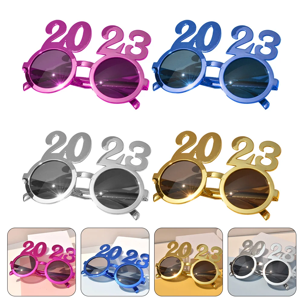 

4 Pairs Nativity Crafts 2023 Number Eyeglasses Party Decors Eyeglasses Photo Props 2023 Sunglasses 2023 Eyeglasses