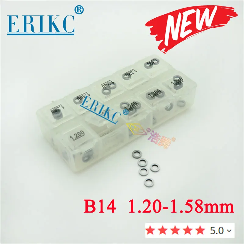 B14 Common Rail Injector Repair Shims Gaskets Size 1.20mm-1.58mm Nozzle Adjusting Washer Kit for BOSCH