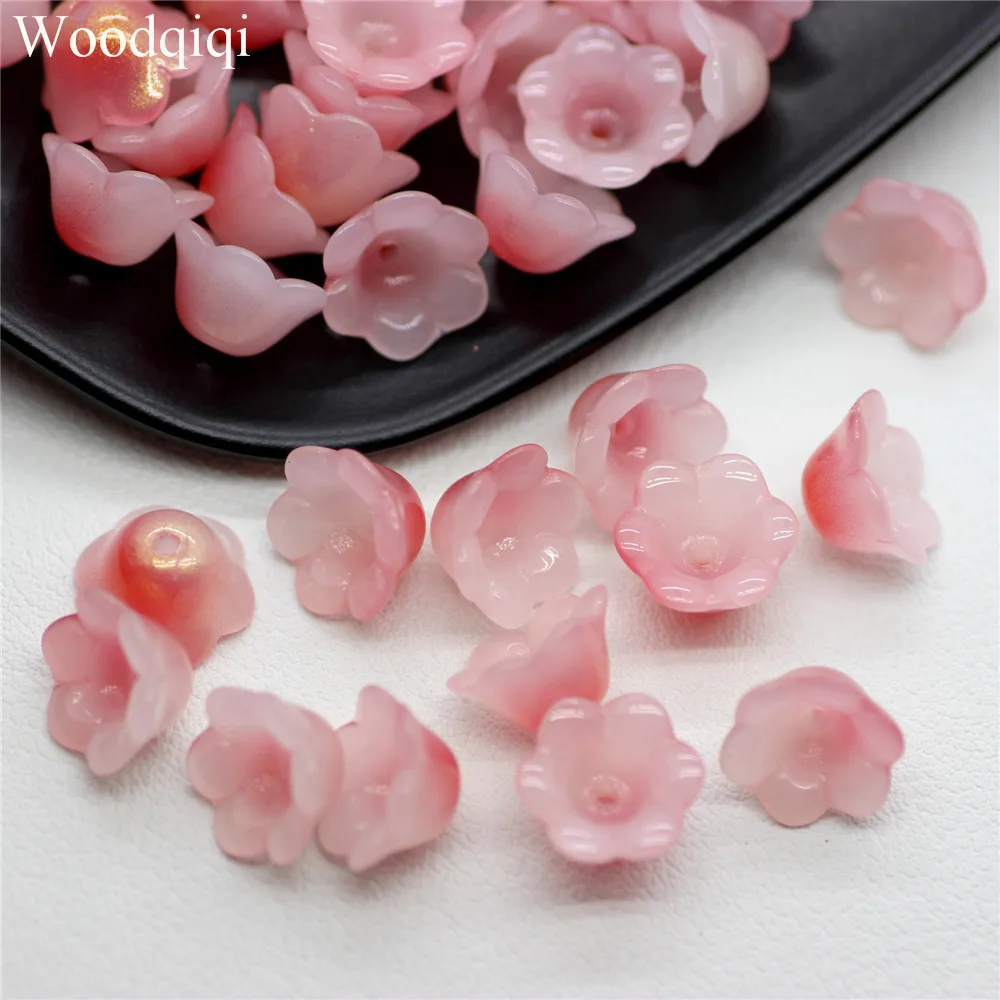 20pcs 12x70mm White Jade Bell Flower Horn Glazed Holder DIY Handmade Ancient Hairpin Ornament Earring Accessories