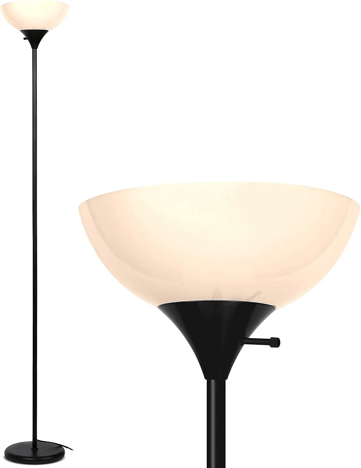 

Sky Dome 72 in. Black Torchiere LED Uplight Floor Lamp