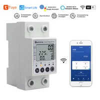 tuya din rail wifi smart energy meter 60a 63a timer power consumption kwh meter wattmeter single phase support smartlife app