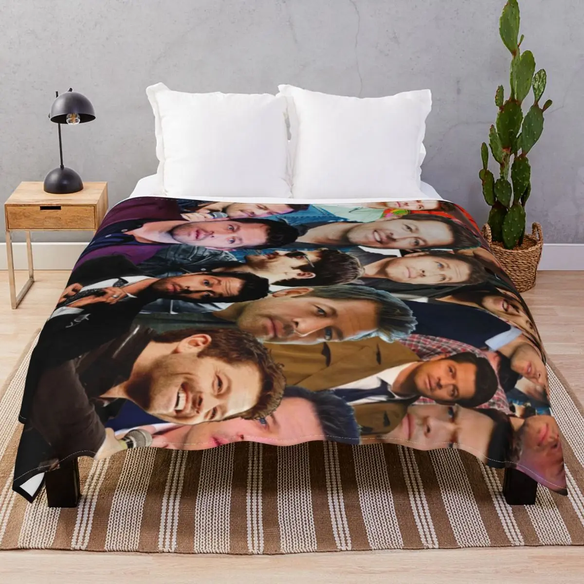 Misha Collins Photo Collage Blanket Velvet Spring Autumn Breathable Throw Blankets for Bed Home Couch Travel Cinema